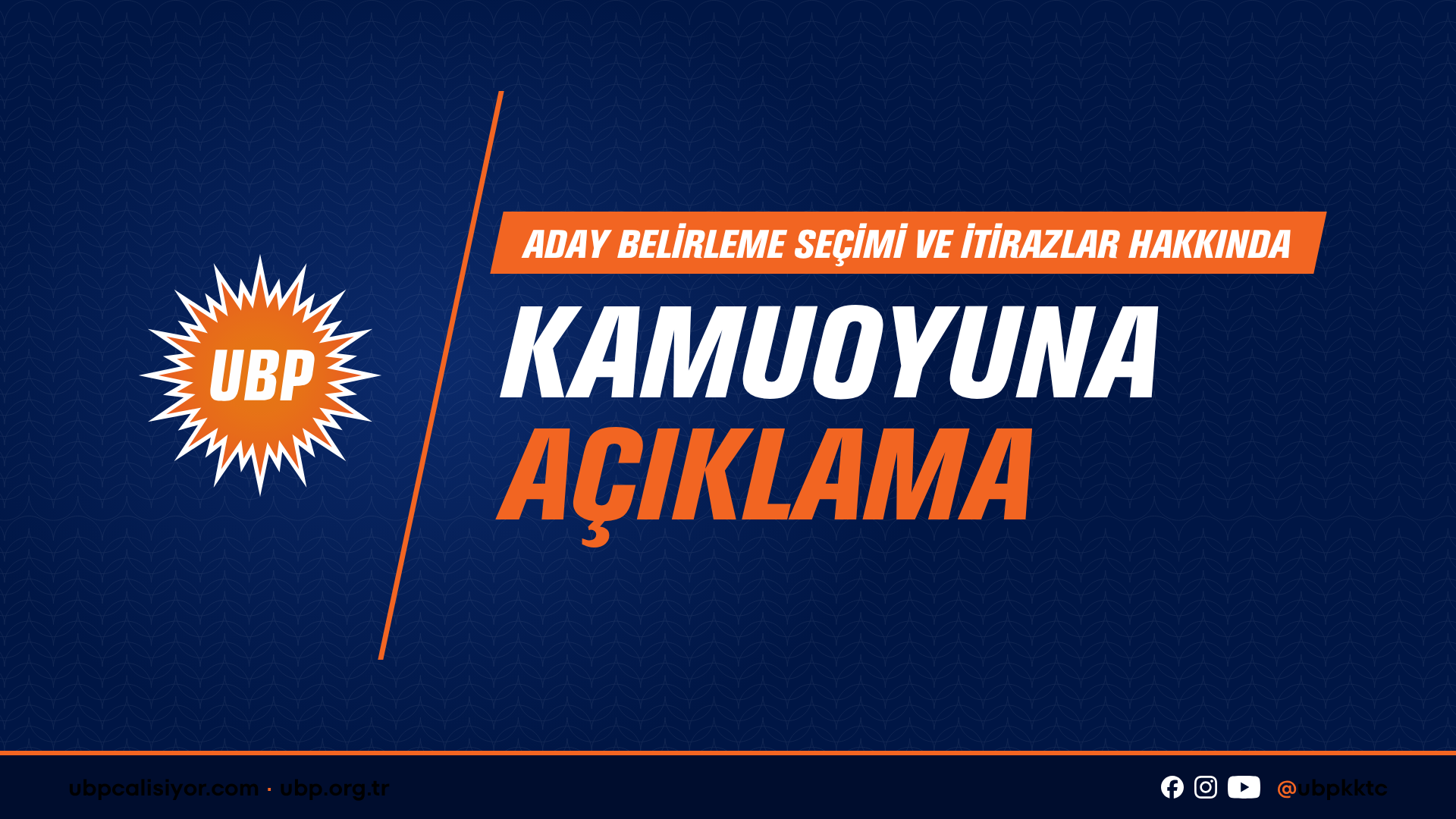 ULUSAL BİRLİK PARTİSİ KAMUOYUNA AÇIKLAMA